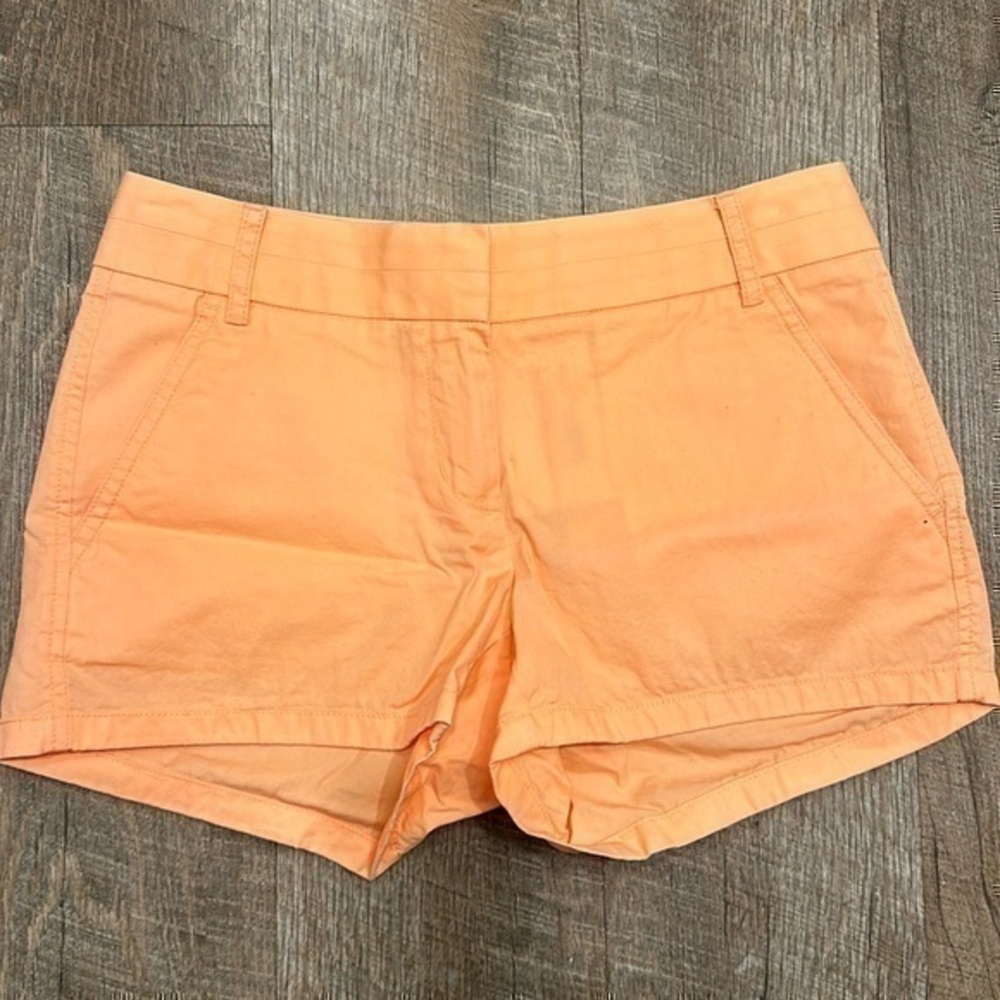 J.Crew broken in Chino neon orange short shorts size 00